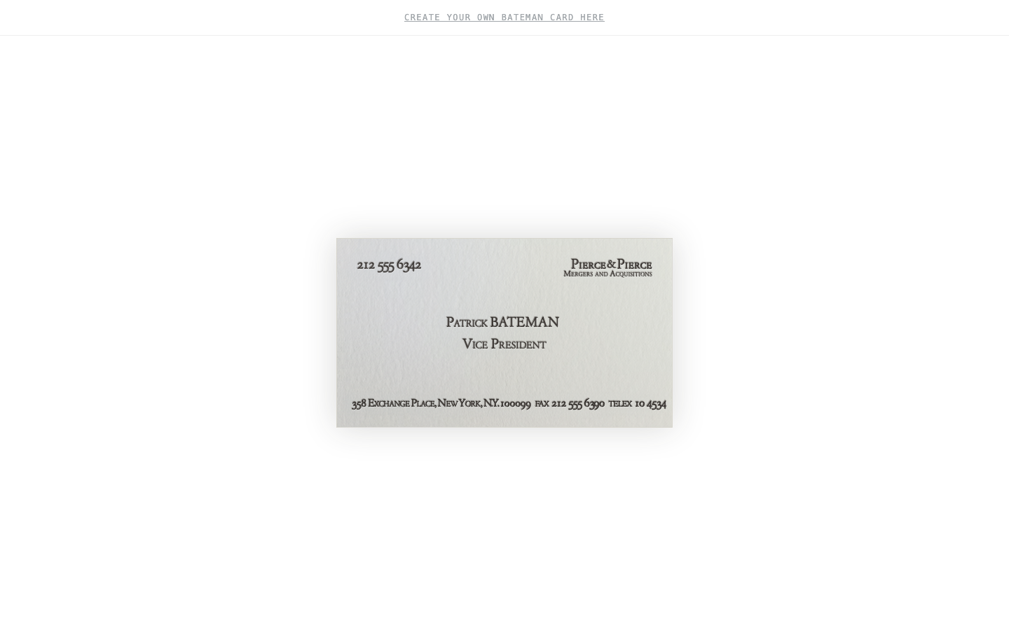Bateman Card screenshot